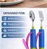 JHNGYJY 360 Adaptive Utensils for Arthritis, Parkinsons & Hand Tremors Rotating Weighted Fork and Spoon with Adjustable