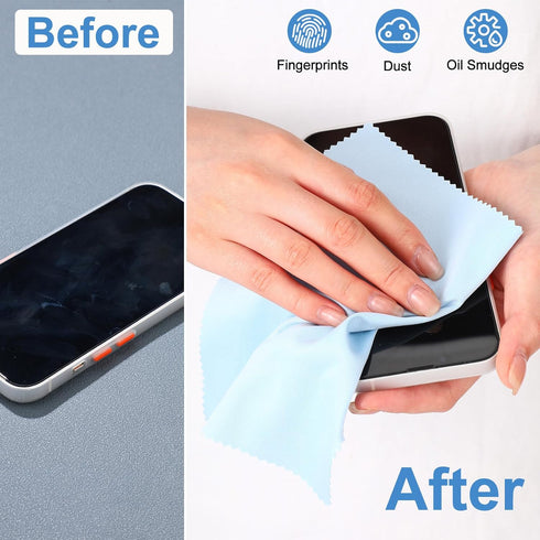 50 Pieces Microfiber Cleaning Cloths for Glasses, 7 x 6 Inch for Electronics and Cell Phone