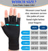 2 Pairs Copper Arthritis Gloves - Fingerless Compression Gloves for Arthritis Pain Relief, Daily Work (Large, Black)