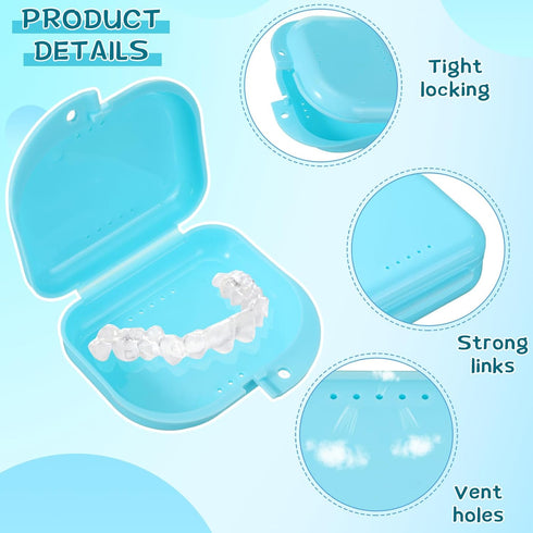 64 Pcs Retainer Case with Vent Holes - Multicolor Dental Storage Container for Office, Travel, Household (9 Colors)