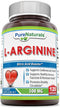 Pure Naturals L-Arginine 500 Mg Capsules, Supports Cardiovascular Health, Immune Function & Circulation (120)