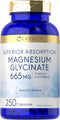 Carlyle Magnesium Glycinate, 665 mg, 250 Capsules, Non-GMO, Gluten Free Buffered Mineral Supplement