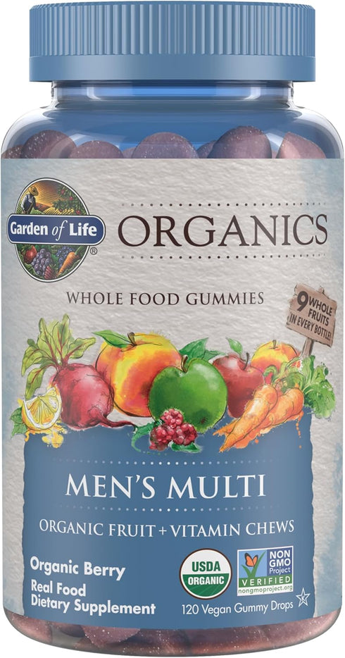 Garden of Life Organics Men's Gummy Vitamins - Berry - Certified Organic,