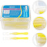 EXCEART 40pcs Interdental Picks Dental Brush Picks, Yellow 0.4mm Dental Floss Cleaners