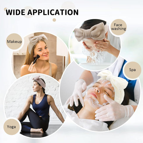 WHAVEL 6 Pack Spa Headband - Microfiber Makeup Headbands for Washing Face, Fluffy Hair Band for Skincare