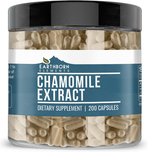 Earthborn Elements Chamomile Extract, 200 Capsules, Pure & Undiluted, No Additives