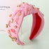 Western Headbands for Women, Jeweled Rhinestone Crystal Knotted Headbands, Cowgirl Hair Accessories (Pink)
