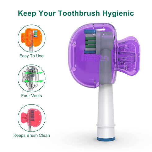 Mspan Electric Toothbrush Head Cover, Sonic Toothbrush Cap Travel Protector, Plastic Brush Pod Protection Clip Case