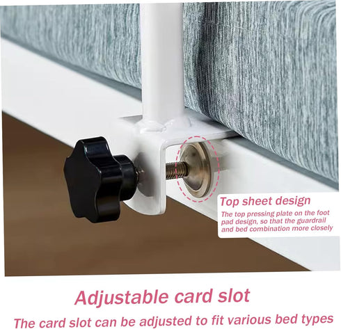 Hbbgdiy 18.1x11.8 Adjustable Bed Rails for Elderly Adults Safety, Sturdy Bed Guard Rails with Grab Bars for Seniors
