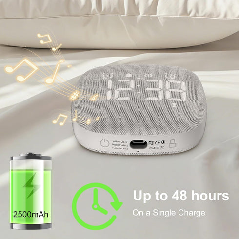 Lxpord 36 Snooze, White Noise Machine with Dual Alarm Clock, Soothing Sounds, Vibrating Bed Shaker Under Pillow, Sleep