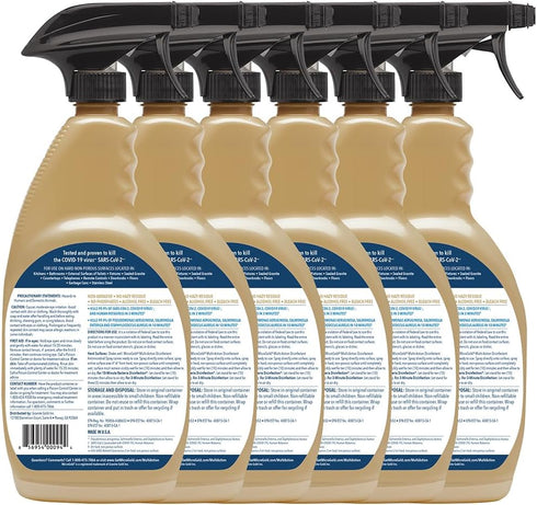 Multi-Action Disinfectant Antimicrobial Spray Tested and Proven Effective to Kill the COVID-19 Virus, Kills 99.9% of Viruses and Bacteria, 24 Fluid Ounces, 6 Pack