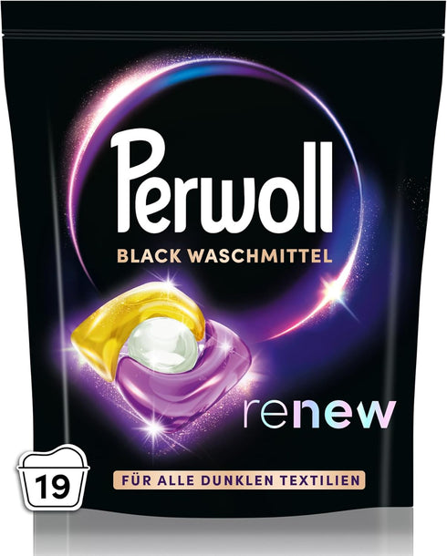 Perwoll Caps Black Detergent (19 Washes) | All-in-1 Detergent | Caps Gently Clean