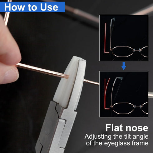 Round Nylon Jaw Eyeglasses Frame Pliers, 2 PCS Repair Kit with Screwdriver for Eyeglass Adjusting