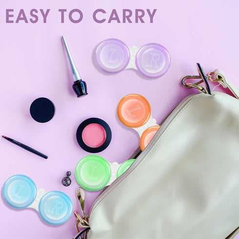 Phyyixs 36 Pack 6 (36) Contact Lens Cases Bulk, Transparent Cute Contact Lens Case for Home & Travel, Color