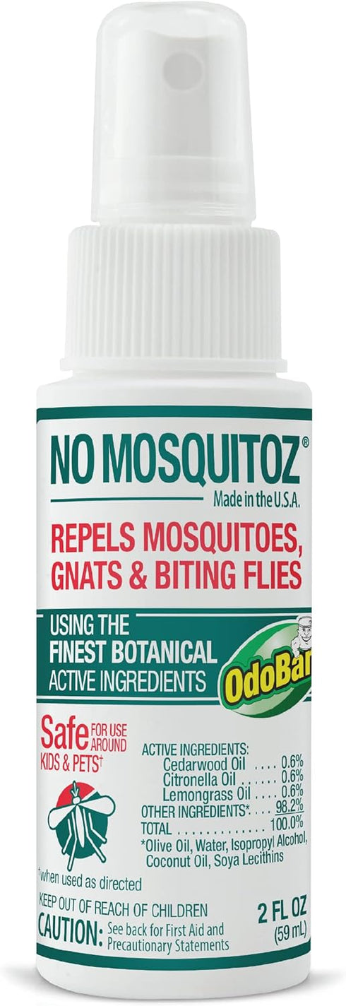 No Natz No Mosquitoz Botanical Bug Repellent, 2 Ounce Spray Bottle, DEET-Free, Non-Greasy Formula