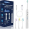 Sonic Rechargeable Electric Toothbrush for Adults & Kids, 48,000VPM, 4 Replacement Brush Heads, White
