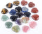 JIC Gem 20 pcs Mixed Crystal Heart Stones, Heart Shape Chakra Stones, 30mm Reiki Balancing Hand Carved
