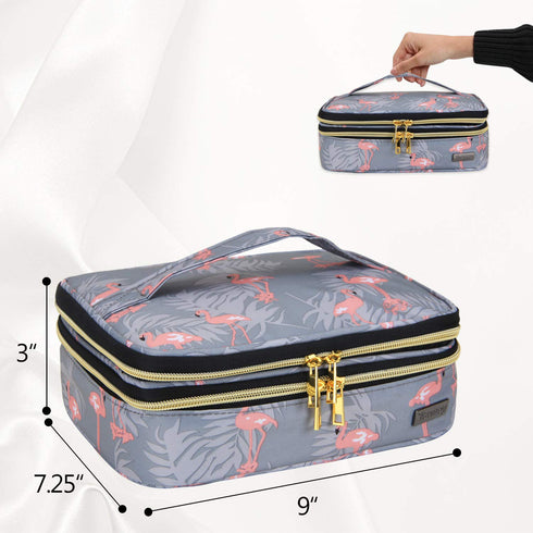 Teamoy Travel Makeup Brush Organizer, Cosmetic Brushes Bag Case with Compartment for Brushes and Beauty Essentials,