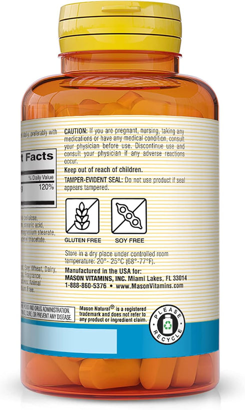 Mason Natural Magnesium 500mg Extra Strength - Healthy Heart, Nervous System, Improved Muscle Function and Recovery -