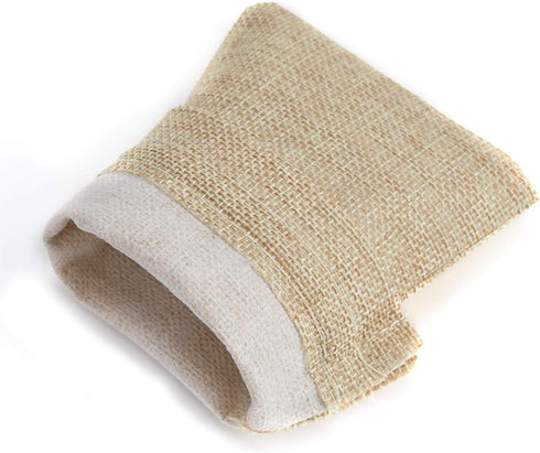 Tendwarm 20 Pcs Mini Size Burlap Gift Bags, 3x4 Inch Drawstring Linen Jewelry Bags for Wedding Party Favors