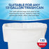 PAMI 13-Gallon Tall Kitchen Garbage Bags, 130-Pack, White with Twist Ties, Unscented Odor-Control Trash Can Liners