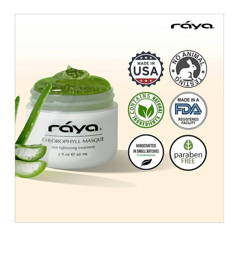 Raya Chlorophyll Masque (607), Tightening Facial Treatment Mask for All Skin, Reduces Fine Lines