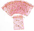 Volanic 100PCS 4X6 Inch Sheer Heart Organza Bags with Drawstring for Christmas Candy Jewelry Party Favors