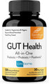 Sandhu's Gut Health - Prebiotic, Probiotic, Postbiotic & L-Glutamine | 120 Delayed Release Capsules for Digestive Health