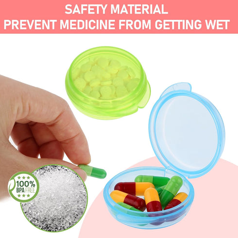 4 Pcs Mini Pill Organizer: Cute Portable Pill Case for Pocket Purse Travel Storage Containers, Earplug Case, Medicine
