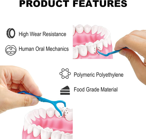 Molar Floss Stick, Convenient for Cleaning Back Teeth, Floss Sticks, Flosser Picks, Suitable for Gifting Elders or