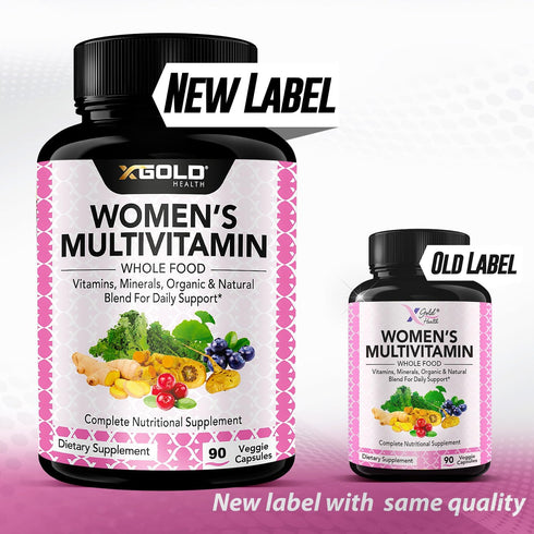 Vegan Women's Daily Multivitamin 50 Plus with Organic Ingredients, Energy Support, 90 Capsules