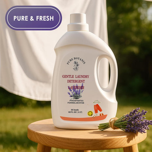 Pure Botanix 68 Oz 66 Lavender Plant-Based Hypoallergenic Laundry Detergent, Gentle & Non-Toxic Soap for Sensitive