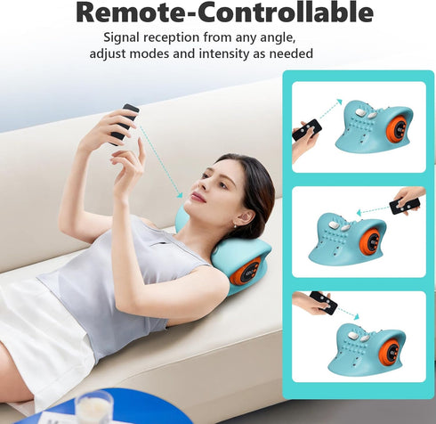 seektik 2026 3-in-1 3 3 Upgraded Neck Massager, Portable Cervical Traction Device, Heat Levels & Vibration Modes