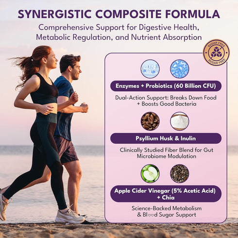 Gummies 7g 1, 60 90 Fiber for Adults - Sugar Free Fiber Supplement All in Probiotic Billion CFU & Prebiotic