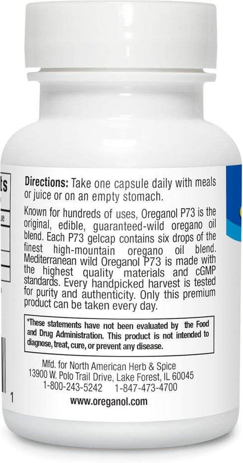 North American Herb and Spice Oreganol P73 Gel-Capsules, 60-Count