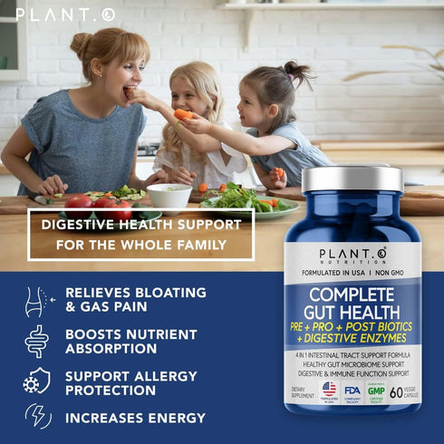 4-in-1 Prebiotic Probiotic & Postbiotic for Complete Gut Support, 60 Capsules