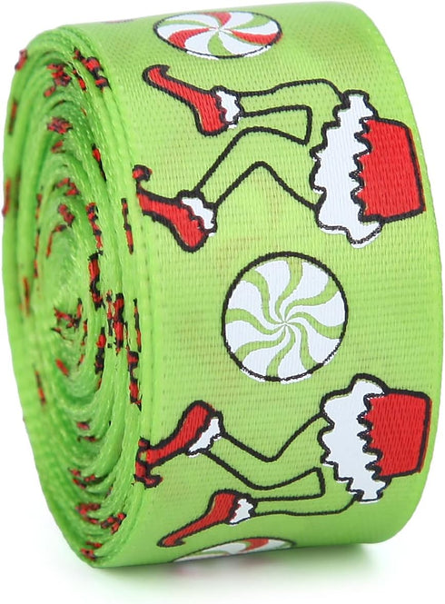 Red Green Ribbon, 10 Rolls Total 50 Yards for Christmas Craft, Gift Wrapping, and DIY Decoration