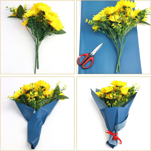 FOIMAS 20 Sheets Flower Wrapping Paper, Double-sided Waterproof Florist Bouquet Wrapping Paper Craft Supply