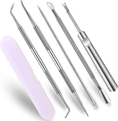 jindian Ingrown Toenail Pedicure Tool Kit, Stainless Steel Nail Care, Nail File and Lifter Pusher (6PCS)