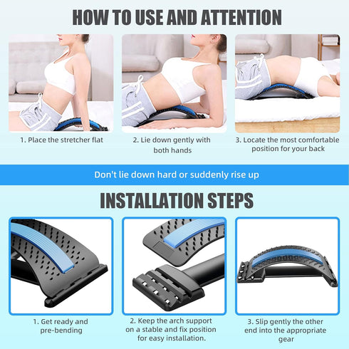 JSBIRD 3 Settings Back Stretcher for Pain Relief, Multi-Level Back Cracker Lower Back Pain Relief Device, Lumbar