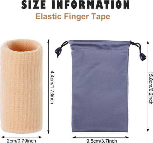Skylety 30 Pieces Finger Sleeves with Storage Bag, Thumb Splint Brace Support for Pain Relief, Beige