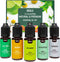 Essential Oils Set - Top 5 Aromatherapy Oils for Diffuser, Air Freshening Scents for Candle & Soap Making, Humidifiers