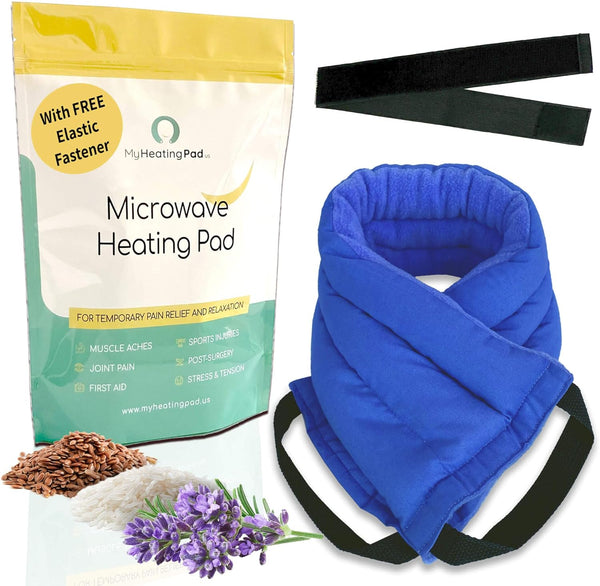 Microwavable Heating Pads for Lower Back, Neck, Shoulder Pain Relief, Moist Microwave Hot Pack, Blue-Lavender