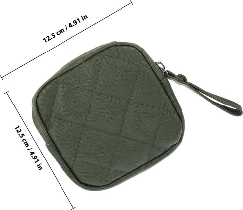 VALICLUD Portable Menstrual Pad Pouch Green Multipurpose Sanitary Towel Storage Bag Small Travel Change Organizer