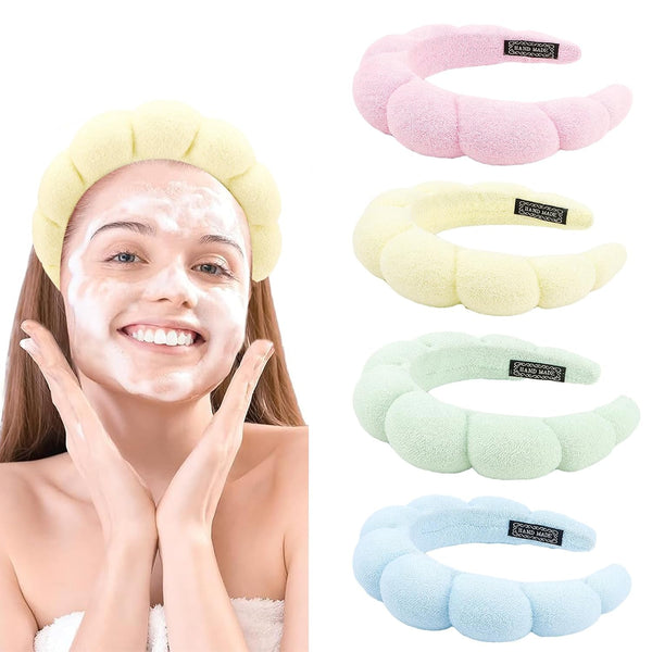 Canitor 4 PCS Spa Headband for Washing Face, Terry Cloth Makeup Headbands for Teen Girls and Bachelorette Parties