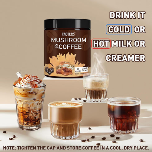 Immunity, 6 45 Mushroom Coffee | Enhanced Focus, Boosted Improved Energy | Adaptogenic Mushrooms: Cordyceps, Reishi