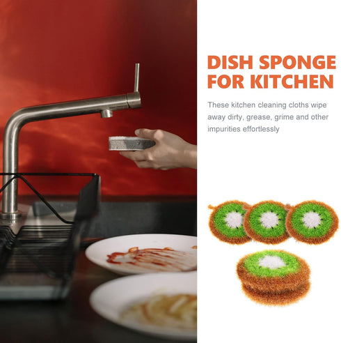 CALLARON 5Pcs Dishwashing Pad, Acrylic Dish Towel Scrubbing Dish Sponge, Heavy Duty