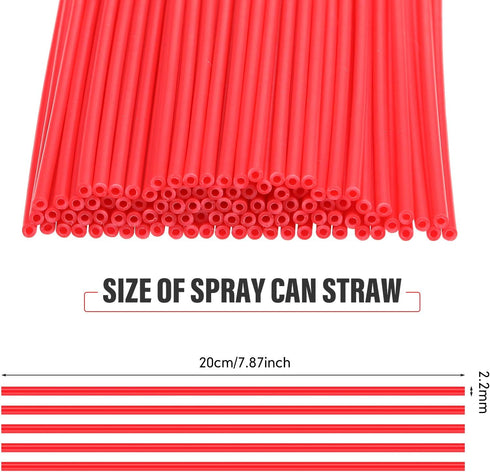 Hotop 100 Pieces Spray Can Straw - 7.87" Plastic Replacement Extension Straw