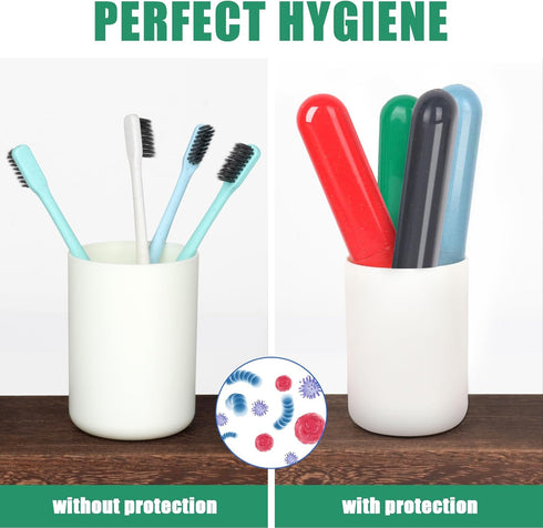 4 Pack Travel Toothbrush Cases, Portable Toothbrush Holder Container for Bathroom, School, Home, Camping