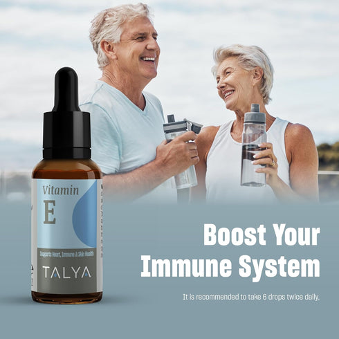 TALYA Vitamin E Liquid Drops, 0.34 fl.oz, Bone, Joint, Heart Health, Non-GMO, Vegan.